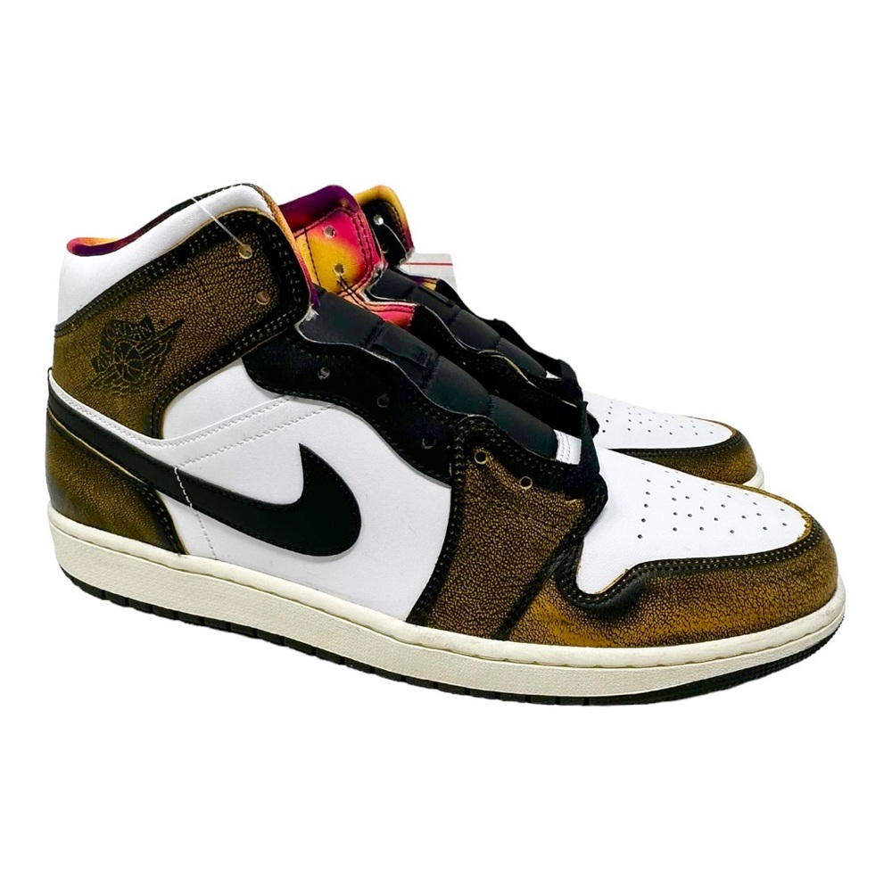 Air Jordan 1 Mid SE Orange Wear Away DQ8417071 Black/Taxi/White/Sail Size 14